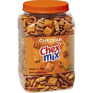 Select Accounts: 20-Oz Chex Mix Resealable Tub (Cheddar) $5.55 w/ S&S