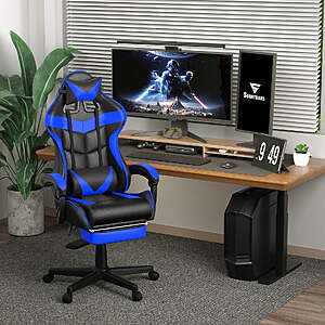 $75.99 ac FS Walmart by SOONTRANS Gaming Chair with Footrest, High Back Game Gamer Chair with Massage Lumbar Support & Adjustable Headrest,