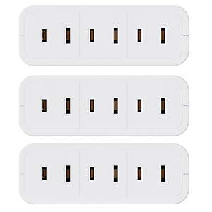 $7 FS Walmart+ by Prime 3x  3 Outlet  Tap Polarized Swivel Wall Outlet Extender, 180 Degree   2-Prong to 2-prong Adapter Converters