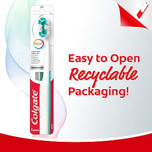 $3.48 get $2 Walmart Cash Limit 3 Colgate Total Active Prevention Foaming Clean Soft Toothbrush, 1 Pack