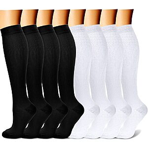 $15.-$16.15 AMAZON: CHARMKING Compression Socks for Women & Men Circulation (8 Pairs) 15-20 mmHg Best Calf Socks Support for Athletic Cycling