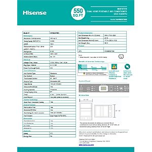 AMZ, EBAY or Walmart by Hypermicrosystems $200: Refurb: Hisense 8,000 BTU Dual Hose Portable Inverter Air Conditioner Two Yr Warranty