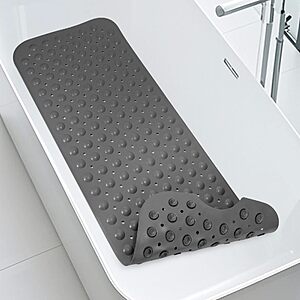 39.5" x 16" WarmSnow TPE Non-Slip Bathtub Mat (Dark Gray)