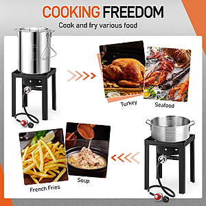 $80 FS Walmart BY Ktaxon -- Propane Outdoor Fryer Fish Frying / Boiling Turkey Fryer Pot,55000BTU,30QT,10QT