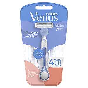 $6.92 get $3 Walmart Cash Venus for John Q. Pubic Hair & Skin Women's Disposable Razor, 4ct, Multi-Color