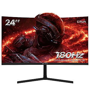 $89.99ac FS WALMART by CRUA -- 24" 165Hz/180Hz Curved Gaming Monitor,FHD 1080P Computer Monitor,FreeSync,120% SRGB,Low Motion Blur-