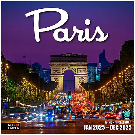 RED EMBER Paris 2026 Wall Calendar 12 Month | 12" x 24" Open $2.99 ...