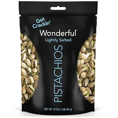Wonderful Pistachios In Shell, Lightly Salted OR No Salt Nuts, 16 Ounce Resealable Bag, Protein  x FIVE BAGS $26.22 OR LESS S&S MultiBuy Shipped AMAZON