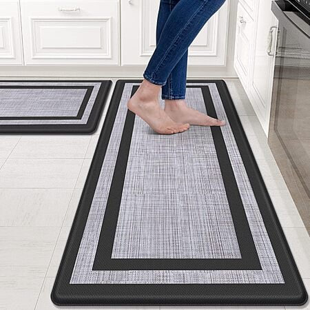 Kitchen Mats Set of 2,Size: 17.3" x 47 "+ 17.3" x 29 "--Cushioned Anti-Fatigue Non-Skid Rug Sets Ergonomic Comfort  Mat for Kitchen, Floor, $20.82 FS Prime or $35