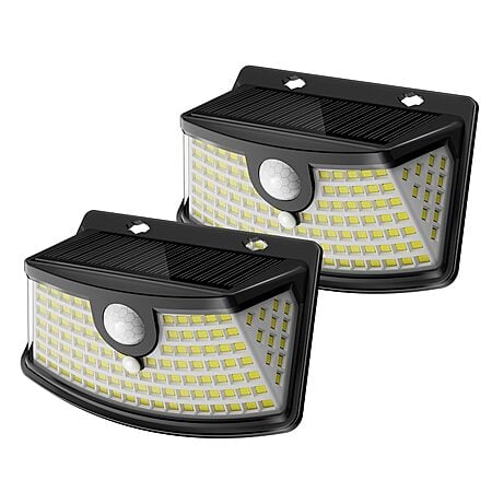 Solar Motion Sensor Lights Two Count 120 LEDs with Lights Reflector,270° Wide Angle, IP65 Waterproof , $9ac FS PRIME