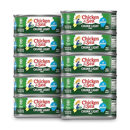 Chicken of the Sea Wild Caught Chunk Light Tuna, 5 Oz Cans, 50-Count – High Protein 100% Classic Chunk Tuna in Water $30.29-$35 S&S/Promo