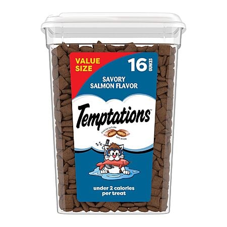 Temptations Cat Treats Classic Crunchy and Soft Cat Treats, Savory Salmon Flavor, 16 oz. Tub  $6.64 S&S AMAZON