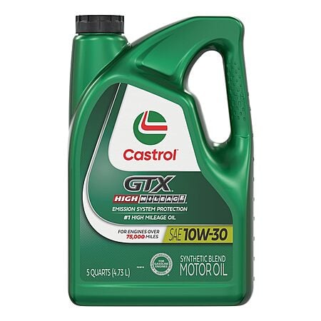 Castrol 10w-30 or 5W-20 SYNTHETIC BLEND High Mileage 5 Quart Jug $14.20 S&S AMAZON