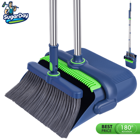 $18 FS Walmart+ or at $35 by SUGARDAY Broom and Dustpan Clip-On Combo Set for Home Floors Broom and Dust Pan Combo with Adjustable Long Handle