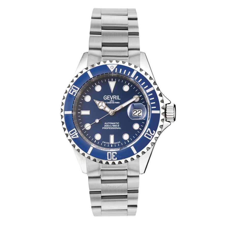 Gevril Wallstreet Automatic Blue Dial Men's Watch 4851A - $500