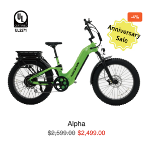 Magician Alpha (5000w /72v/50mph) Anniversary Sale (especially good for CA/LA residents who can pick up locally): $2400 + Tax