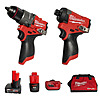 Milwaukee M12 FUEL 12V Lithium-Ion Brushless Cordless 2-Tool Combo Kit &ndash; 1/2&amp;quot; Hammer Drill &amp;amp; 1/4&amp;quot; Impact Driver with 2 Batteries, Charger &amp;amp; Bag (Model 3497-22) $174.99