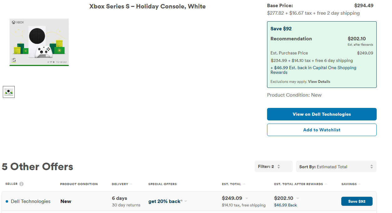 512GB Microsoft Xbox Series S Console (Holiday Edition) +47 Gift Card