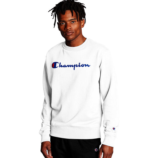 Champion Powerblend Script Logo Crew Sweatshirt Men's $13.00 & Free shipping with 4