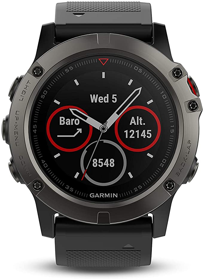 Garmin Fenix 5x Sapphire Smartwatch Factory Refurb Slate Gray W Black Band