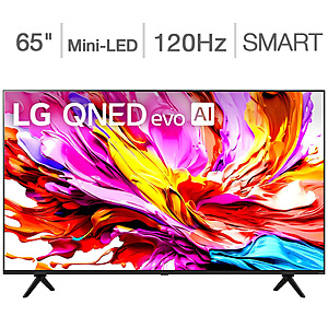 LG 65" QNED91 Evo AI 120Hz mini LED TV five-year warranty @Costco $499.97
