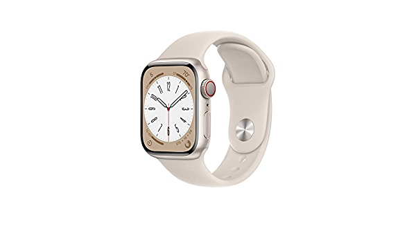 Apple Watch Series 8 [GPS + Cellular 41mm] Smart Watch w/ Starlight Aluminum Case with Starlight Sport Band - M/L. Fitness Tracker, Blood Oxygen & ECG Apps, Always-On Ret - $399
