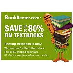 $15 for $35 ($20 OFF) Worth of Textbook Rentals from BookRenter.com + FREE SHIPPING