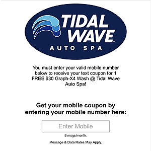 Free $30 Tidal Wave Car Wash