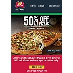 50% off menu price - Marco's pizza - 8/11/19- 8/14/19 YMMV