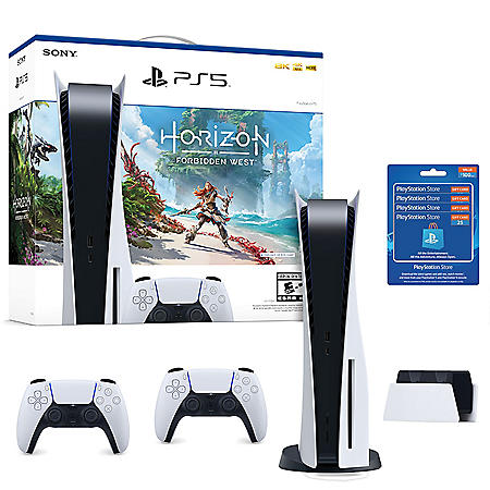 PlayStation 5 Horizon FW Bundle + 2x Controllers 4x $25 Playstation Store GC