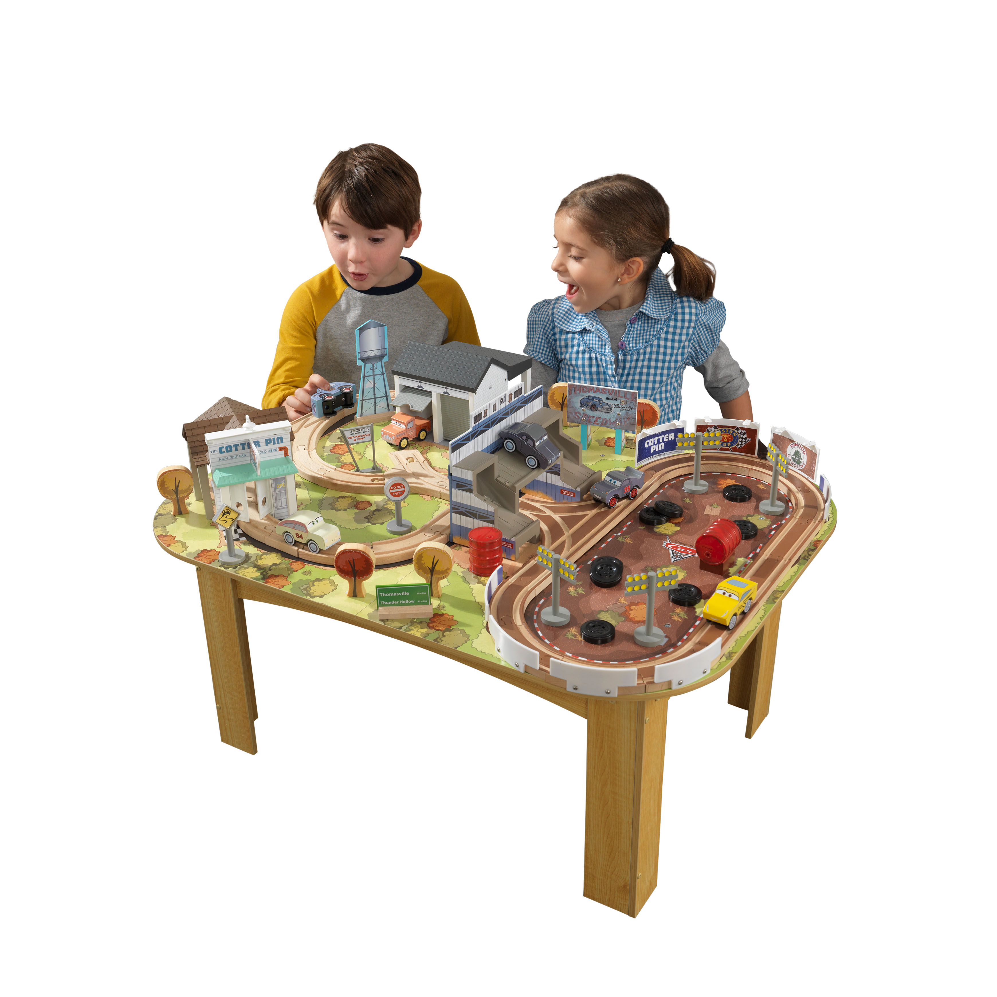 Amazon - KIDKRAFT Disney Pixar Cars 3 Thomasville 70 Piece Wooden Track Set with Accessories and Table - $49.98!