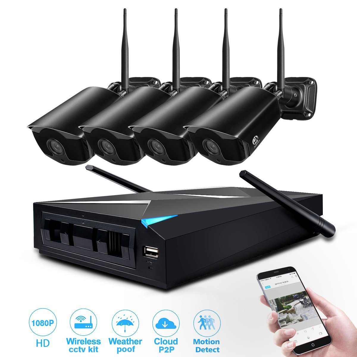 Wireless Security Camera, JOOAN System 4 Channel 1080p ...