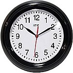 Infinity Instruments 11316BK/830 Focus Resin Analog Wall Clock, Black - $5.99 plus free shipping
