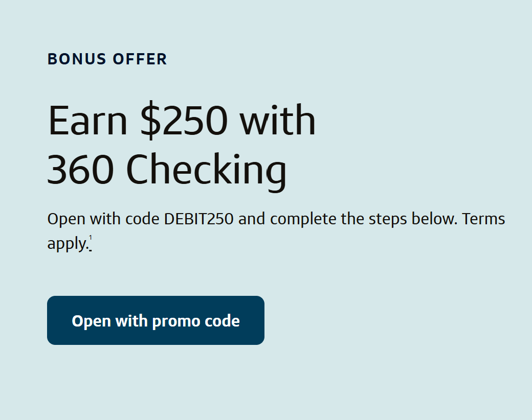 Easy $250: Open a Capital One 360 Checking account & make 20 debit purchases over $10 within 75 days