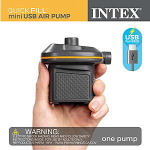 Intex Mini USB Powered Air Pump with 3 Nozzles for Mattresses and Inflatables
