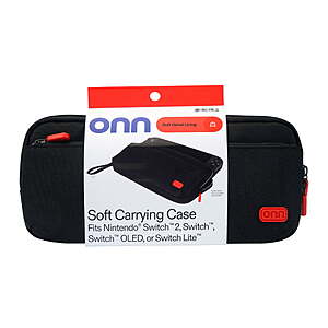 (YMMV) ONN Soft Carrying Case for Nintendo Switch 2, Nintendo Switch, Nintendo Switch, Switch Lite, Black - $3