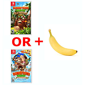 Donkey Kong Country Returns HD or Tropical Freeze - Nintendo Switch & One Fresh Banana - $32.09 with Store Pick-Up