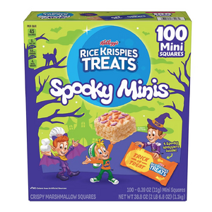 100 ct Rice Krispies Treats Spooky Minis Mini Crispy Marshmallow Squares, Trick or Treat - $12.99