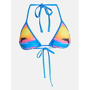 No Boundaries Women's Triangle Bikini Swim Top (Blue Dolphin) $2.45 & More