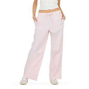 Forever 21 Women's Nylon Wide Leg Pant with Lace Trim, Sizes L-XL ONLY $8.99