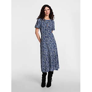 Scenario Women's and Women's Plus Puff Sleeve Seamed Dress, Sizes XS-3X - $9.35