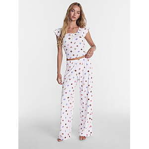 No Boundaries Henley Top and Pants Sleep Set, 2-Piece, Women's XS-XXL - $9.65