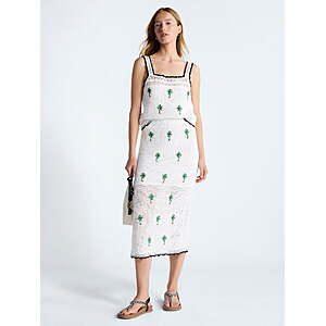 Free Assembly Women's Embroidered Knit Cotton Pencil Midi Skirt, Sizes XS-XXL $8.75