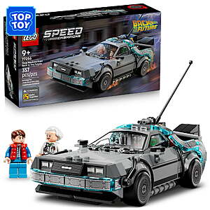 LEGO Speed Champions Time Machine from Back to the Future Building Toy for Kids 77256 - $22.42