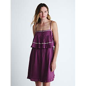 Scoop Women’s Flowy Cotton Mini Dress with Lace Trim, Sizes XS-XXL (2 Colors) - $7.20