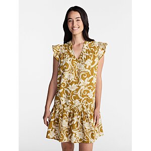 Time and Tru Women's Double Cloth Mini Dress with Flutter Sleeves, (4 colors) Size XS ONLY $4.52