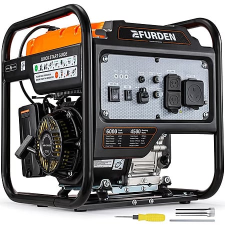Efurden 6000W Portable Inverter Generator, Open Frame Generator Gas Powered for Home Backup and Camping, ECO Mode, 30A RV Ready, Low Noise - $360.75 + Free Shipping