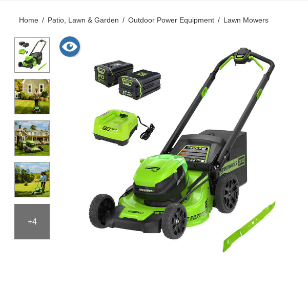 Costco Members Greenworks 80V 21 SelfPropelled Mower 2ah & 4ah