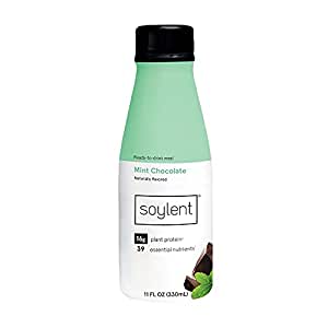 Soylent Complete Nutrition Gluten-Free Vegan Protein Meal Replacement Shake, Mint Chocolate, 11 Oz, Pack of 12 - $22+tax $22.32