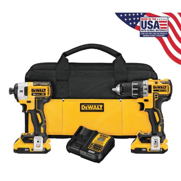 20-Volt MAX XR Cordless Brushless Drill/Impact Combo Kit with Two 20-Volt 2.0Ah Batteries and Charger (2-Tool) $219